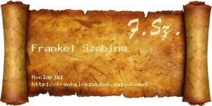 Frankel Szabina névjegykártya
